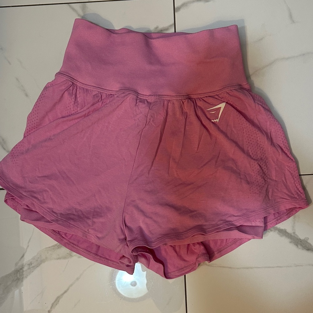 Gymshark Pink High-Waisted Athletic Shorts